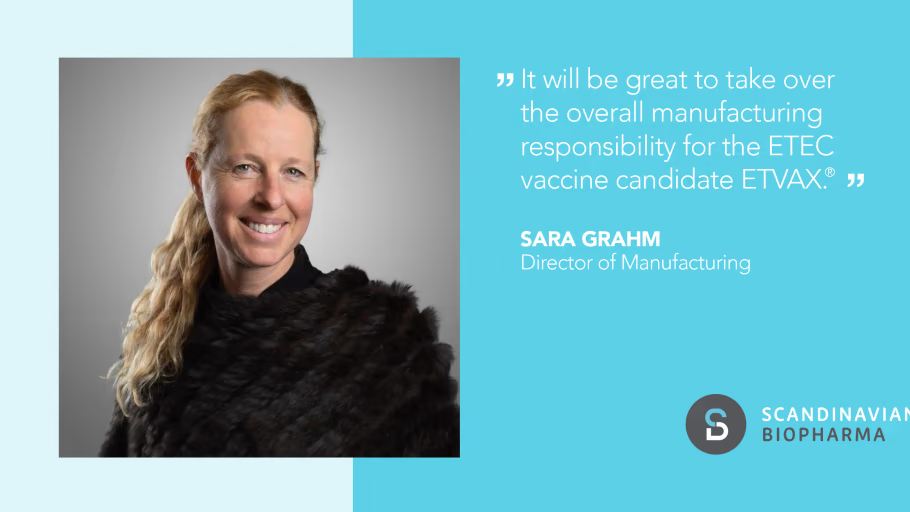 Välkommen Sara Grahm som Director of Manufacturing på Scandinavian Biopharma