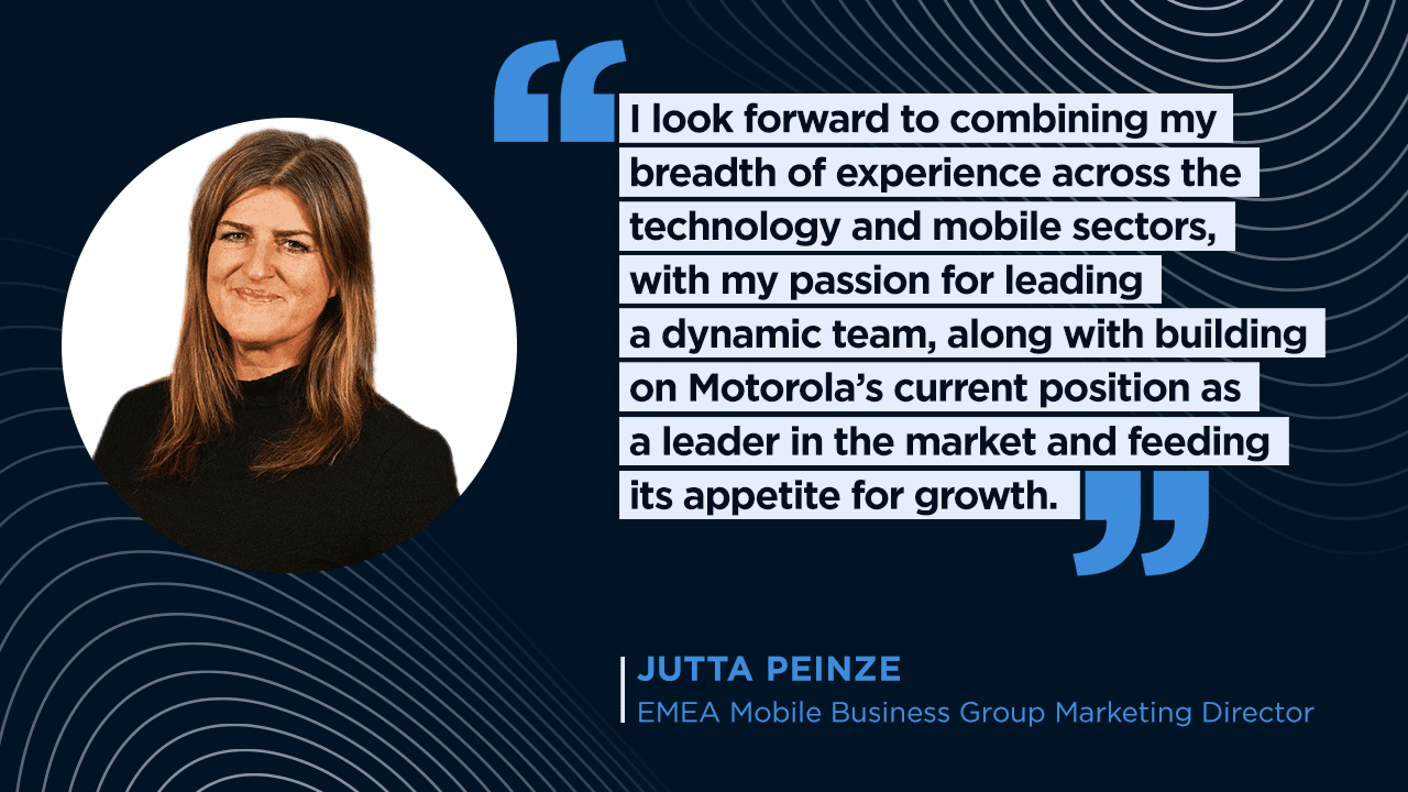 Jutta Peinze som ny marknadschef för motorola i Europa, Mellanöstern och Afrika